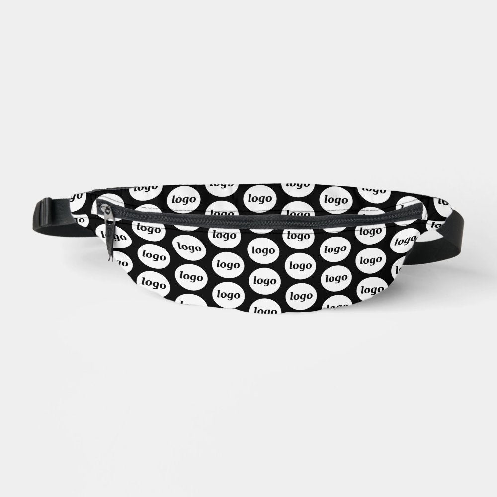 Logo Pattern Promotional Business Black Fanny Pack