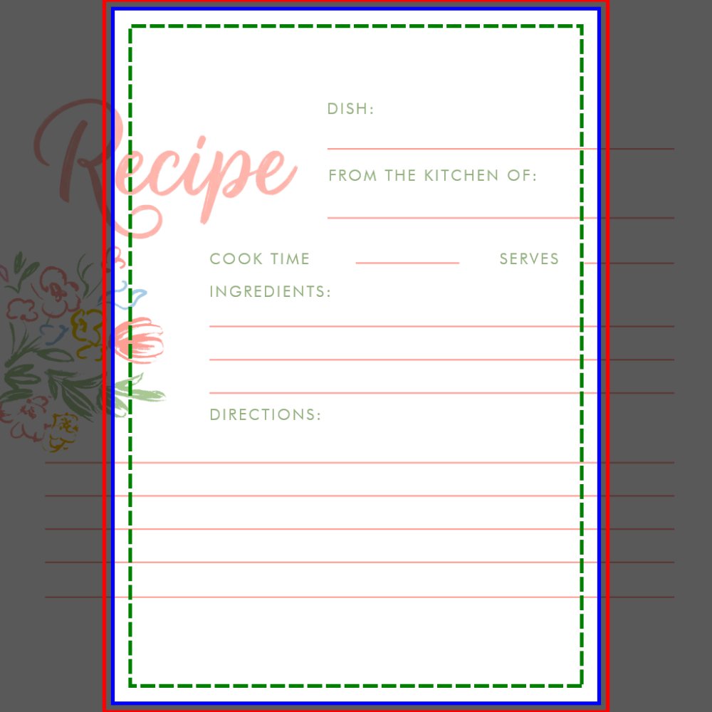 Pastel Floral Whimsical Bridal Shower Recipe Card