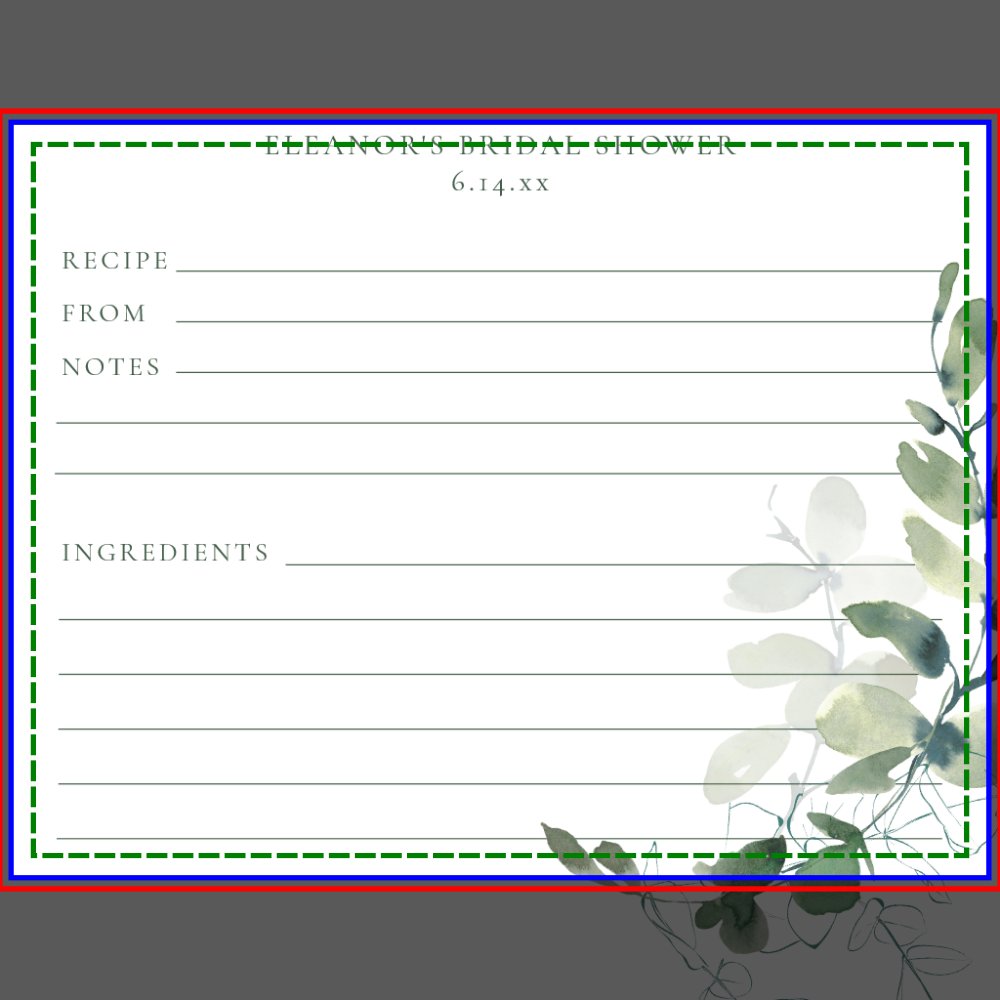 Eucalyptus Bridal Shower Recipe Cards