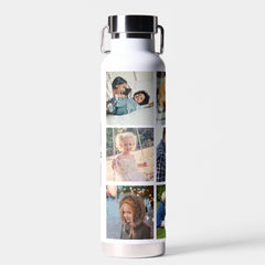 Photo collage monogram personalized modern water bottle