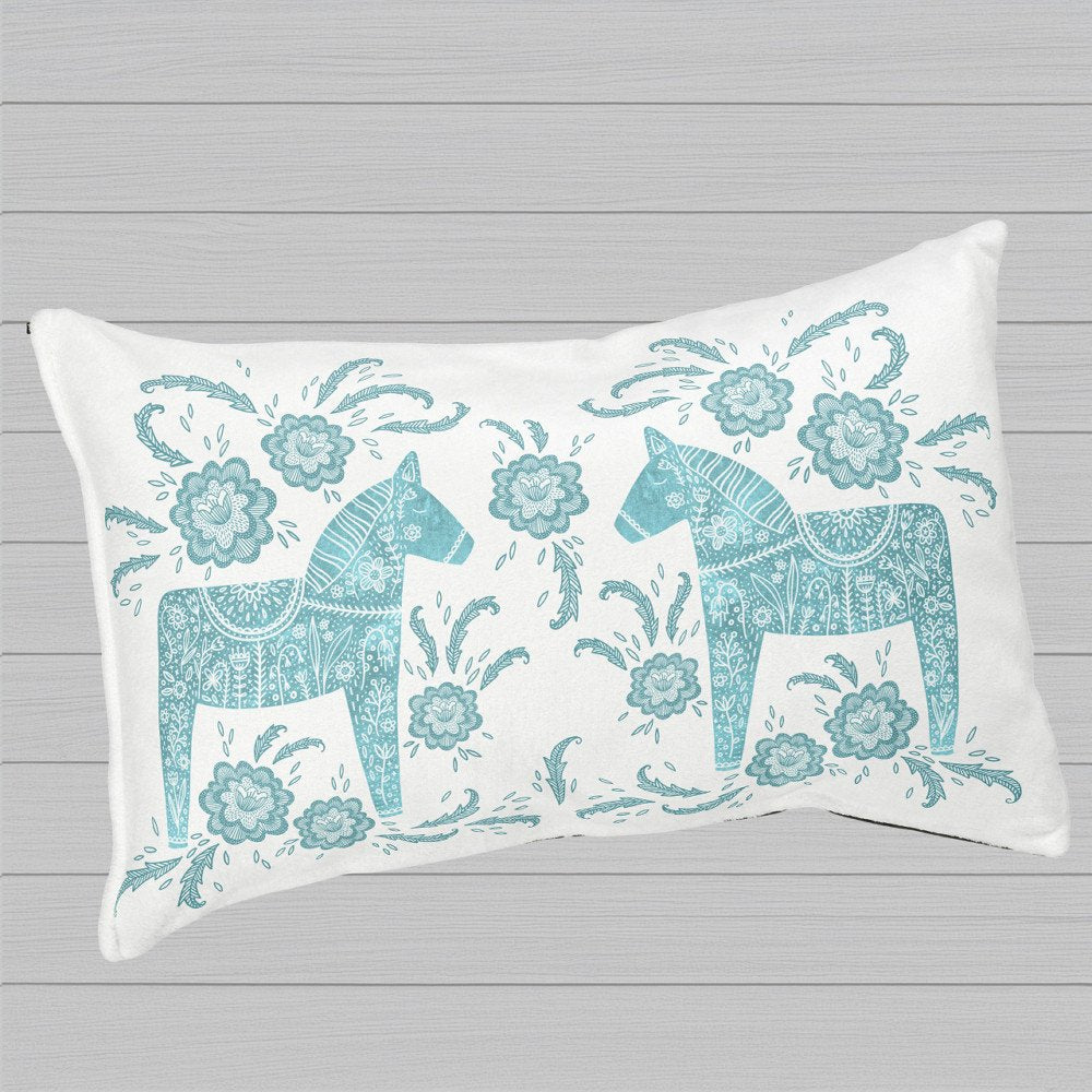 Swedish Dala Horse Green and White Pet Bed
