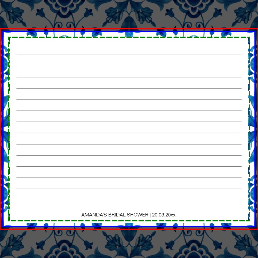 Mediterranean Blue Tiles Italy Recipe Cards
