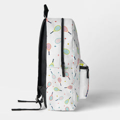 Tennis Personalized Name Pink Green Blue Custom Printed Backpack