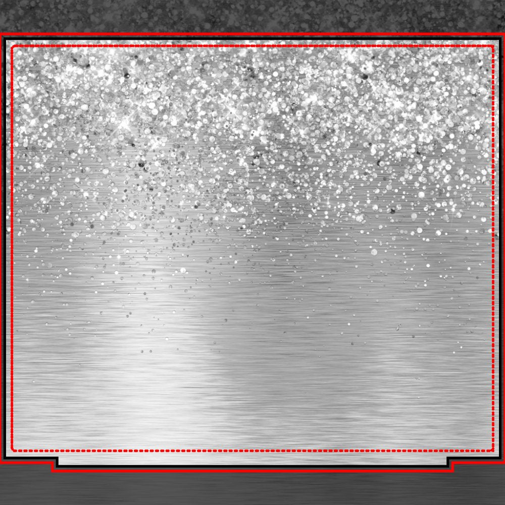 Silver Brushed Metal Glitter Monogram Name Duvet Cover
