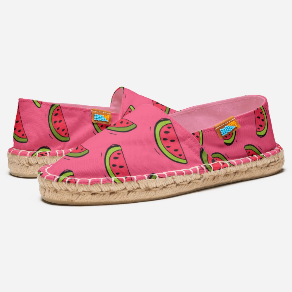 Summer Watermelon on Pink Pattern Espadrilles