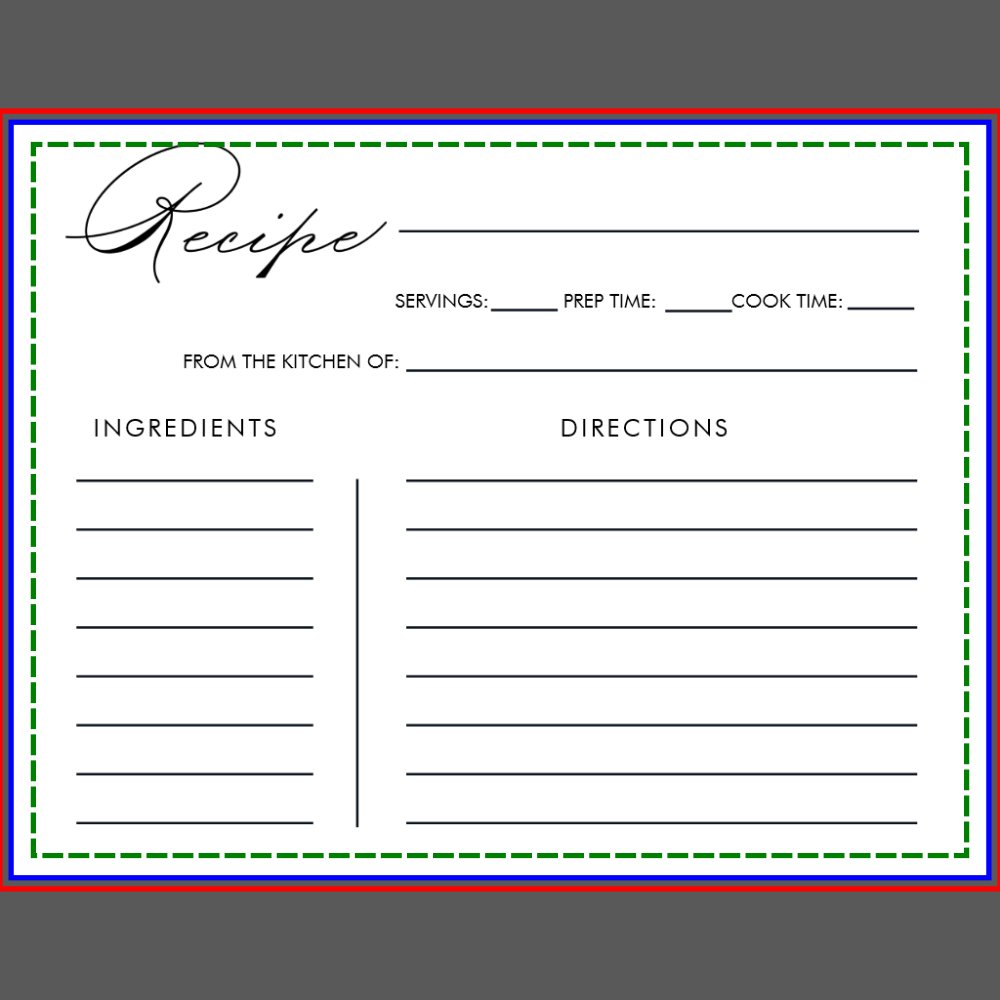 Minimalist Calligraphy Bridal Shower Recipe Card